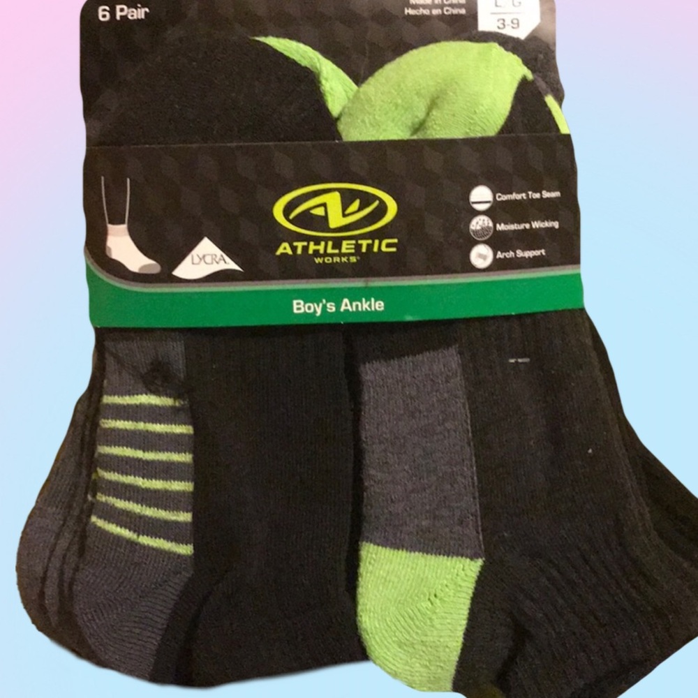 Athletic Works boys 6 pair socks brand new 🧦